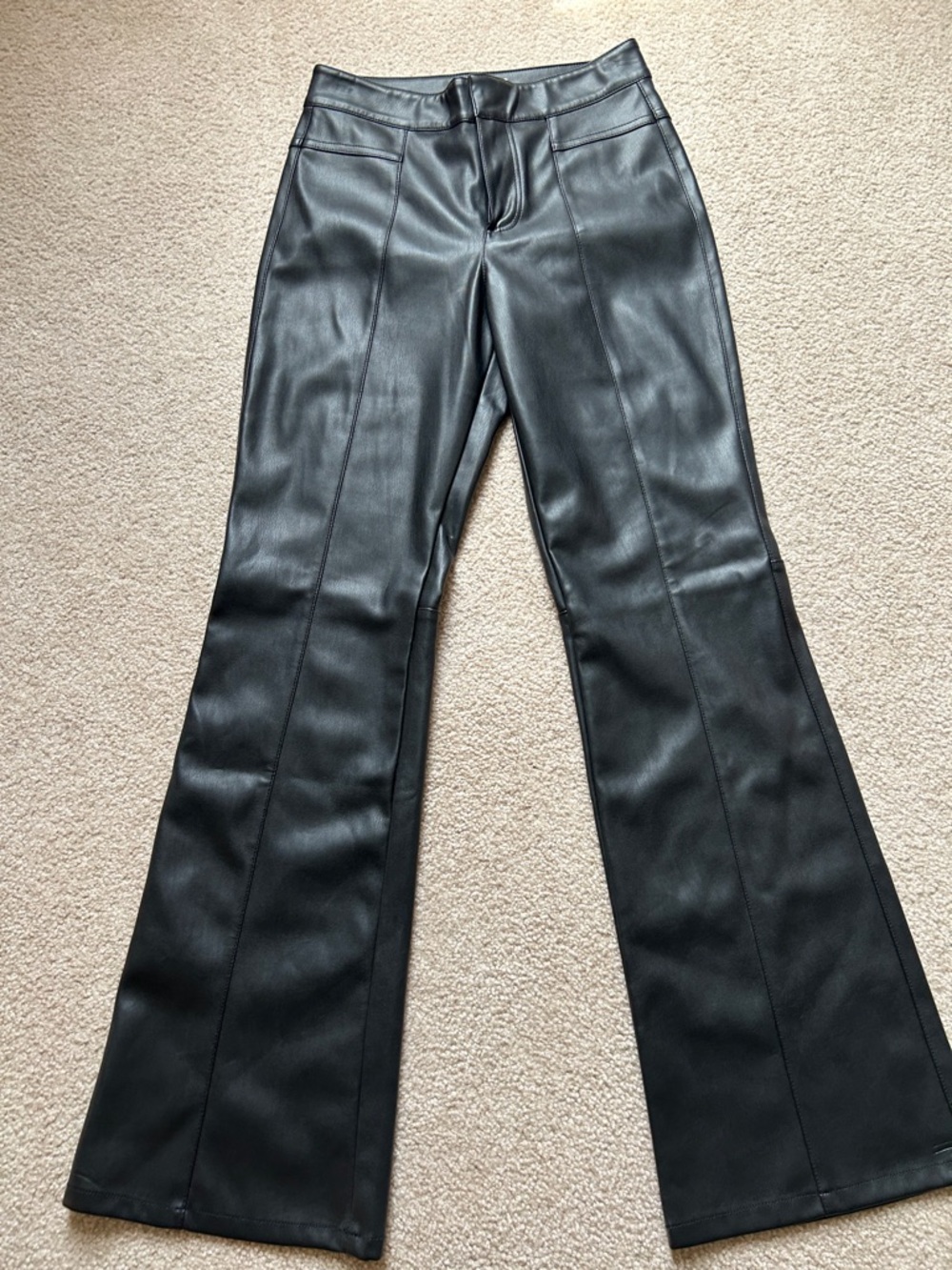 We The Free Black Faux Leather Bootcut Pants